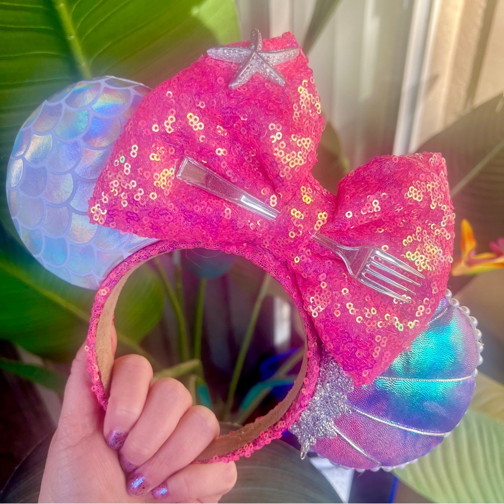 Little Mermaid Dinglehopper handmade Minnie Mouse ear headband